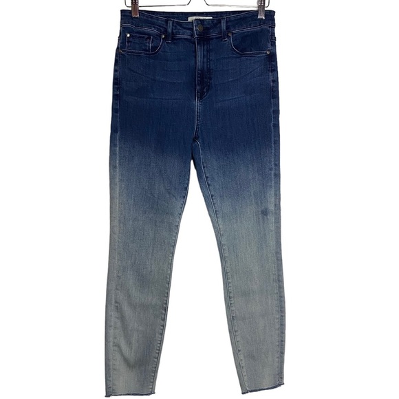 Fidelity Denim Luna Drop Ultra High Rise Ankle Skinny Ombre Dark Light Blue 30 - Picture 1 of 16